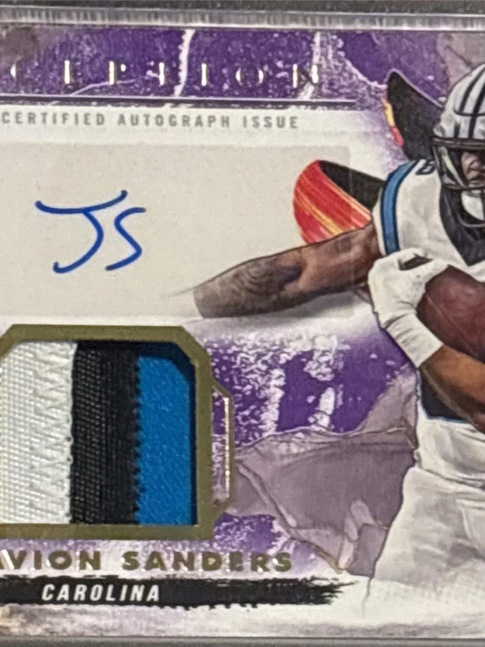 Topps Ja’Tavion Sanders Rookie Football Card - Patch with Autograph LE 41/50